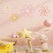 Boho Nursery Woven Daisy Wall Decor – Macramé Flower Hanging Set for Girls’ Rooms, Bohemian Nursery Art, Home or Bedroom Décor – Set of 4 (6-Petal Daisies)
